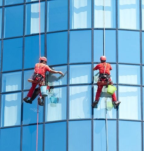 Мытье фасадов промальпинистами в Долгопрудном